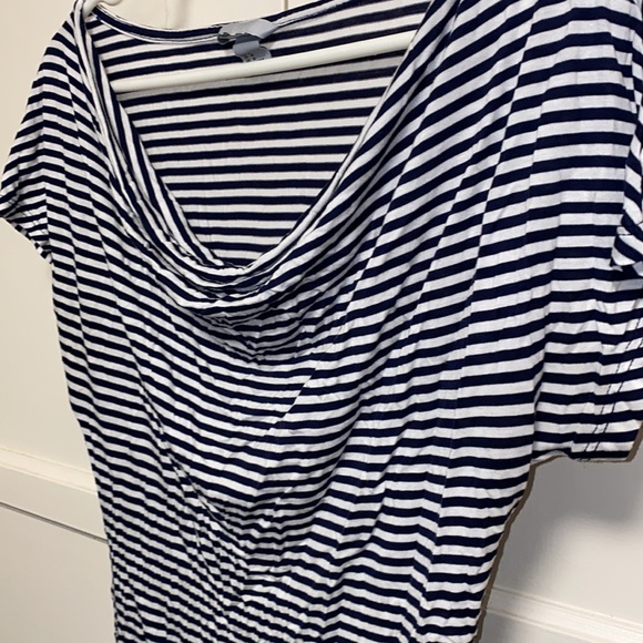 H&M Medium Black White Stripe Boat Neck Short Sleeve Top - Picture 11 of 12